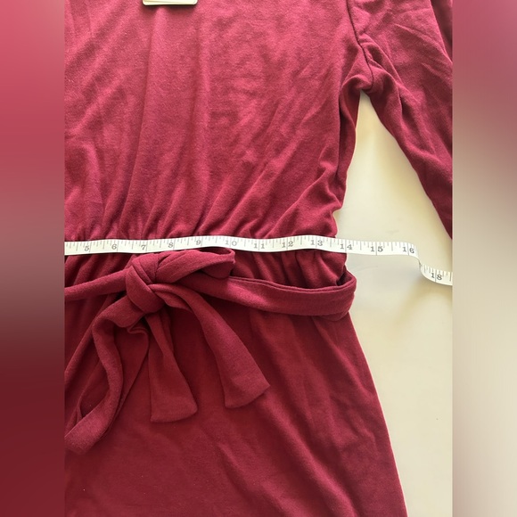 Alaster Queen Cotton Long Sleeve Mini Dress Burgundy size Medium - Picture 7 of 8